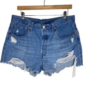 Levi Strauss distressed shorts, size 32.